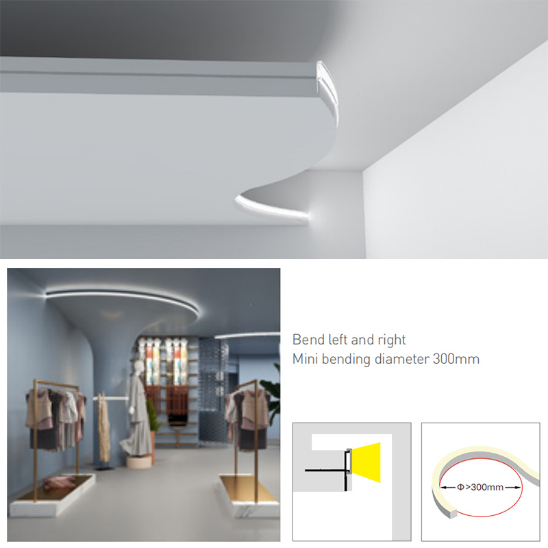 False Ceiling Curve Edge LED Trim Flexible Aluminum Channel False Ceiling Curve Edge LED Trim Flexible Aluminum Channel